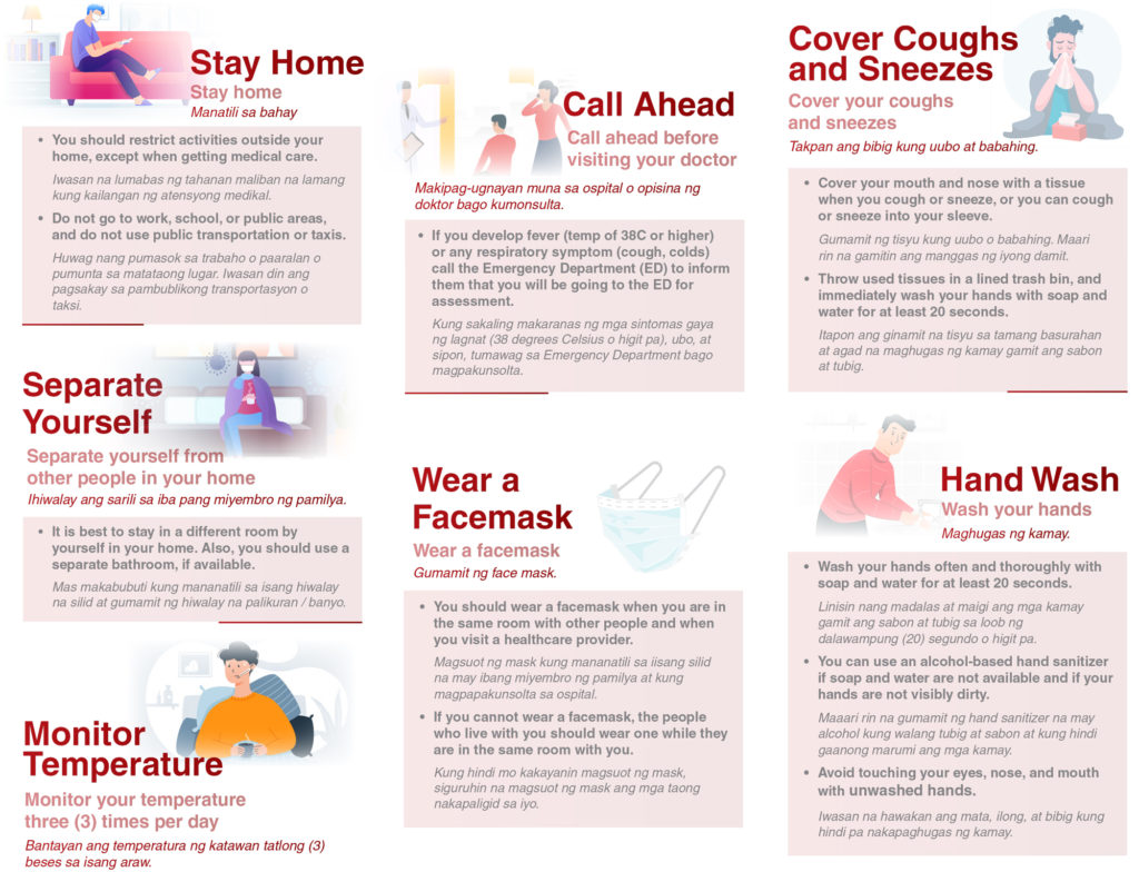 Home Quarantine Instructions Mild Cases of Infection Advisories