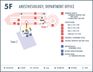 Anesthesiology Department location map