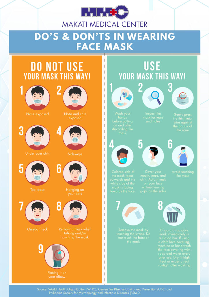 DO's & DONT's in Wearing Face Mask - Advisories - Makati Medical Center